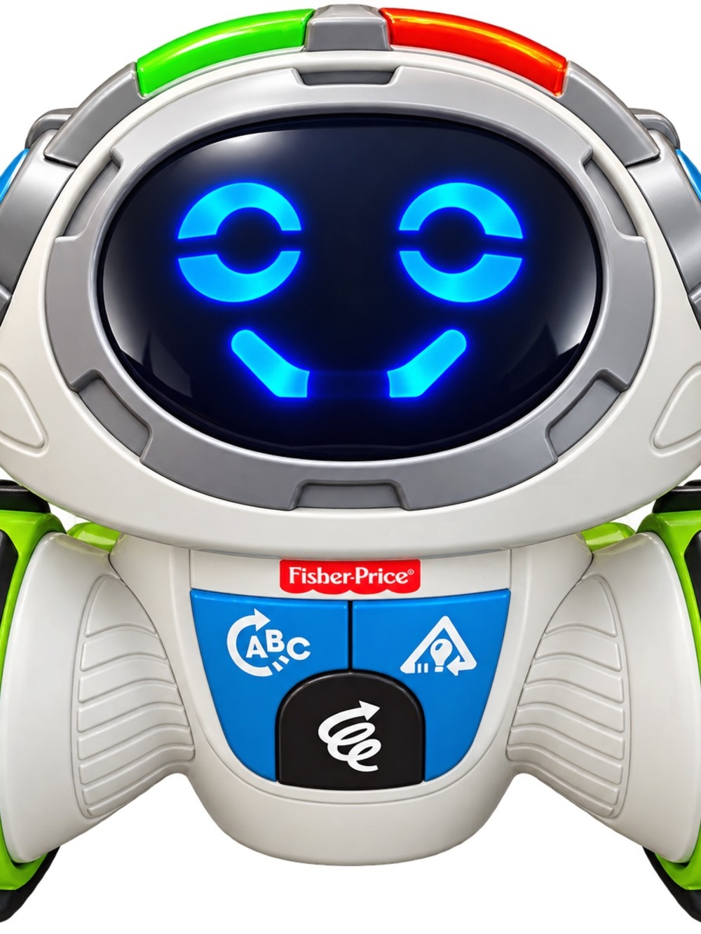 Fisher-Price White, Blue and Green Learning Robot with Light-Up Face